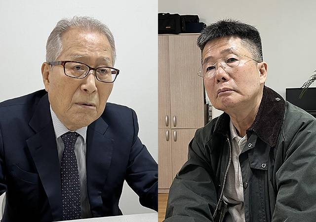 ▲ 정세현(왼쪽) 전 통일부 장관과 박인규 <프레시안> 상임고문. ⓒ프레시안