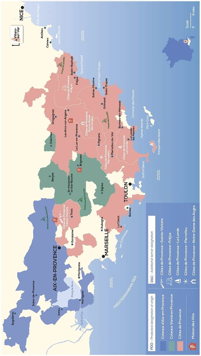 프로방스 와인 산지. 뱅드프로방스