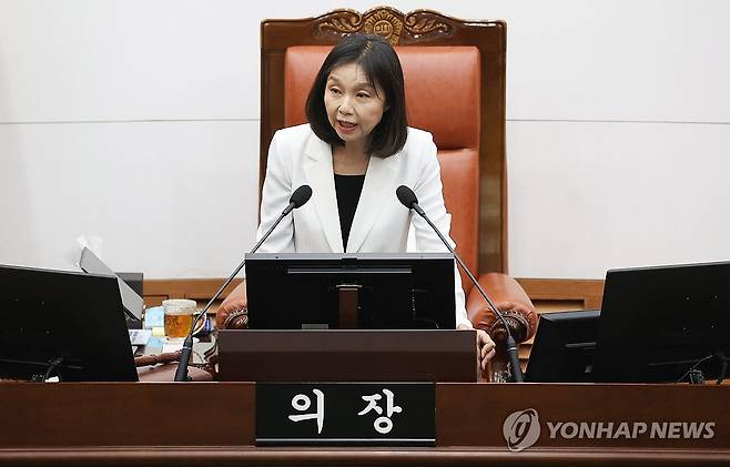 최호정 서울시의회 의장 [연합뉴스 자료사진]