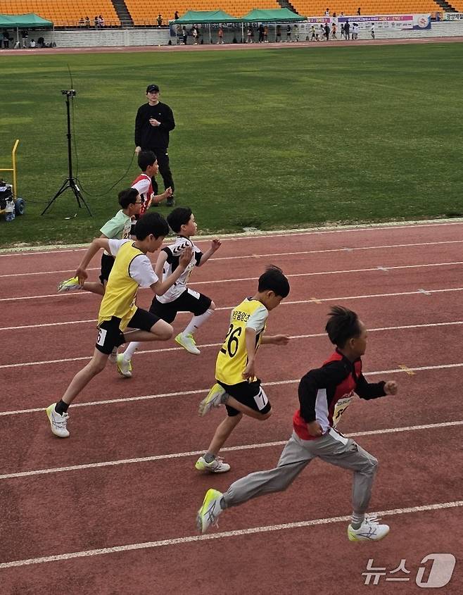 '광양교육지원청 교육장기 학년별 육상경기 대회 장면.(전남교육청 제공, 재판매 및 DB금지)/뉴스1