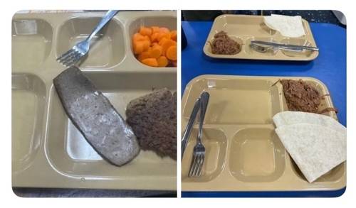 USA투데이가 공개한 미군 병사들에게 제공된 식사. 엑스 화면 캡쳐. 연합뉴스