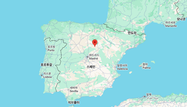 스페인 소리아주 아레니야스 위치. 사진=구글맵 캡처