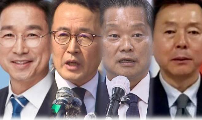 (왼쪽부터) 위성곤, 문성유, 김명호, 양윤녕 후보.