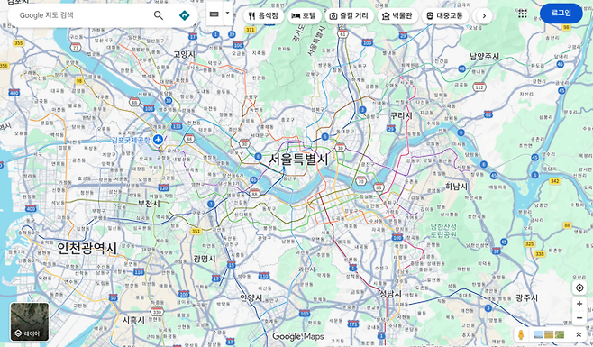구글이 국내 고정밀 지도 데이터를 얻게 되면서 한국에서도 본격적으로 서비스 기능을 확장할 것이란 전망이 나온다. (구글맵 갈무리)