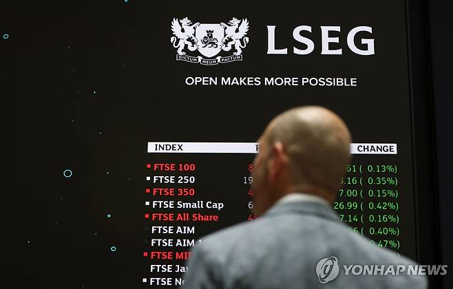 런던증권거래소 전광판 [EPA 연합뉴스 자료사진]