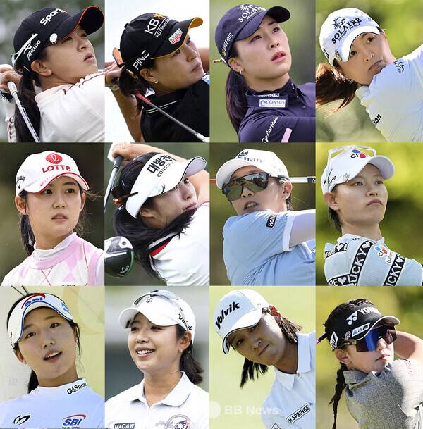김효주, 최혜진 프로와 함께 2026년 미국여자프로골프(LPGA) 투어 JM이글 LA 챔피언십에 출전한 김세영, 전인지, 윤이나, 고진영, 황유민, 이정은6, 임진희, 박금강, 이동은, 이미향, 최운정&nbsp;프로, 그리고 일본의 이와이 치지. 사진제공=ⓒAFPBBNews = News1 (사진을 무단으로 사용하지 마십시오.)