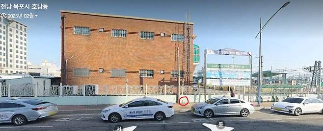 빨간 원 표시가 멜라콩 다리 위치다.  카카오맵 갈무리