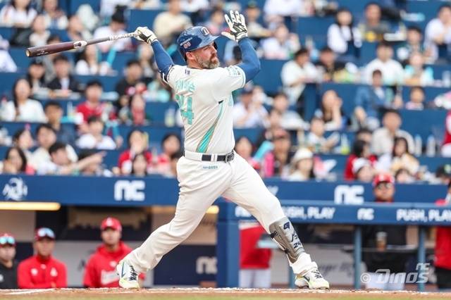 19일 SSG전에서 부진 탈출의 신호탄을 쏜 데이비슨. 사진=NC 제공