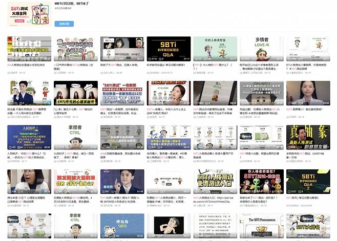 중국판 유튜브 '빌리빌리'에 올라 SBTI 관련 영상 /사진=중국 빌리빌리