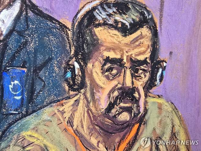 뉴욕 법정에 선 마두로 대통령 [로이터=연합뉴스]