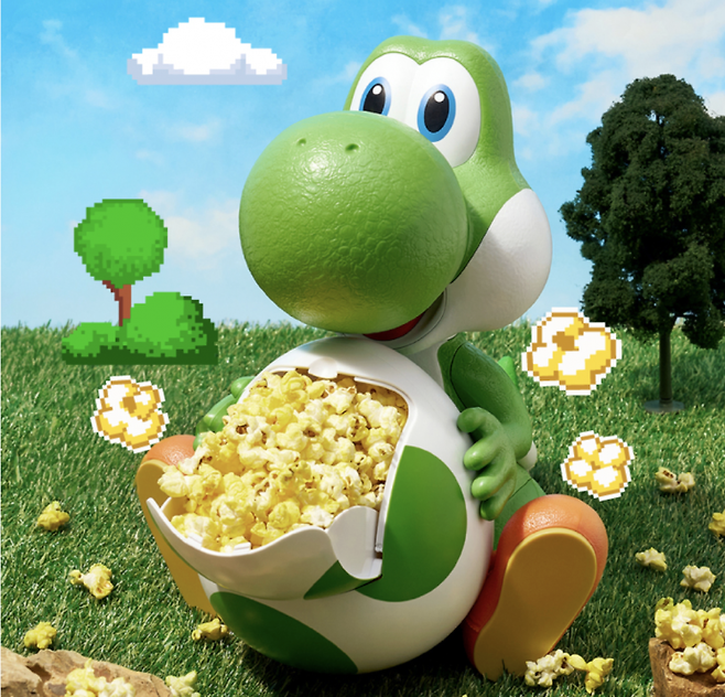 미국 극장은 물론 국내에서도 큰 인기를 끈 요시 팝콘통의 모습. CGV