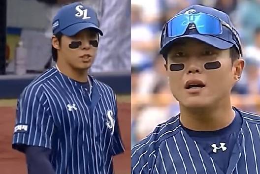 프로야구 삼성 라이온즈 ‘토종 에이스’ 원태인이 ‘하극상 논란’에 휩싸이자 베테랑 포수 강민호가 진화에 나섰다. {사진출처 = 영상 캡처]