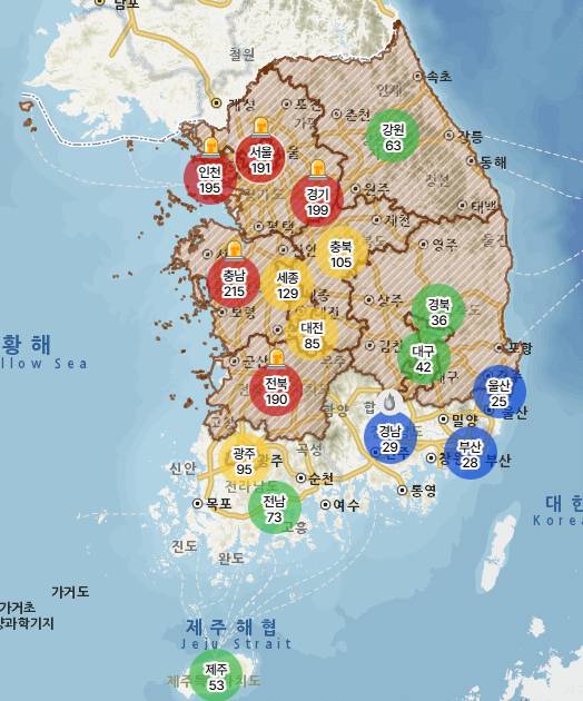 올봄 최악 황사 [에어코리아 제공]