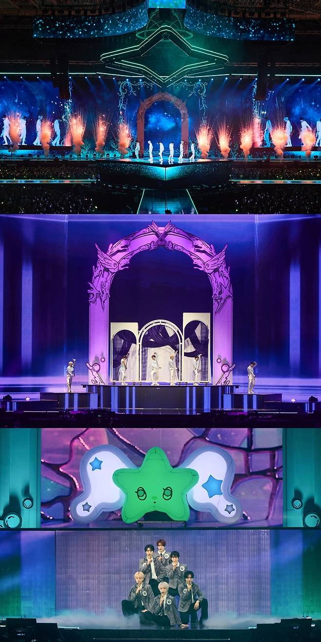 NCT 위시의 앙코르 콘서트에서는 돌출 무대의 초록별 형상의 리프트, 안테로스 신전을 형상화한 세트, 초록별 위츄 등을 만나볼 수 있었다. SM엔터테인먼트 제공