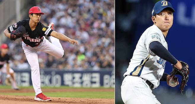 KIA 이의리(왼쪽)와 NC 구창모. KIA·NC 제공