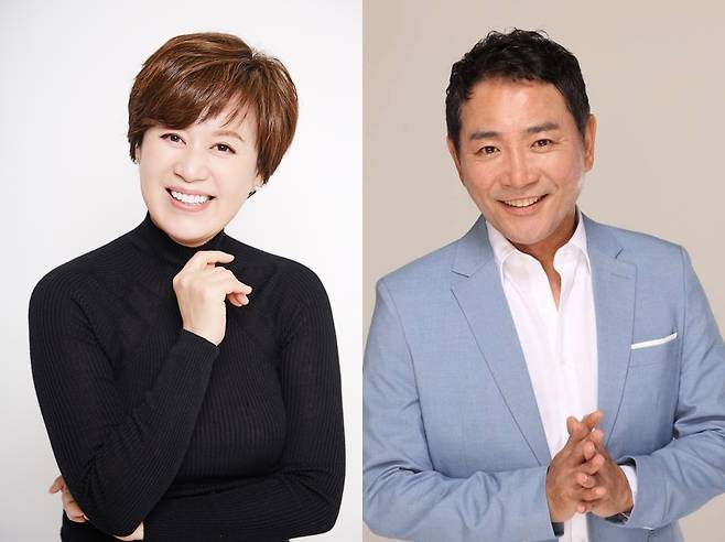 방송인 박미선(왼쪽)과 이봉원. 사진제공| MBN