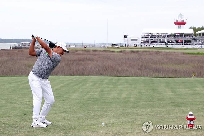 샷 날리는 김시우 [AFP=연합뉴스]