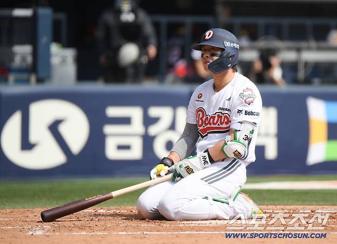 19일 서울 잠실구장에서 열린 KIA-두산전. 2회말 2사 3루 박찬호가 양현종에게 삼진을 당하고 있다. 잠실=정재근 기자 cjg@sportschosun.com/2026.4.19/