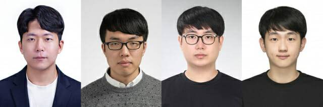 왼쪽부터 한승열 교수와 각 연구의 제1저자인 이상현· 황재박· 조용현 연구원.(사진=UNIST)