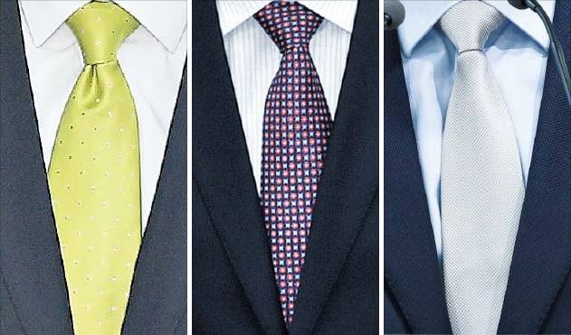 국민의힘 서울시장 후보로 선출된 오세훈 시장이 최근 착용한 넥타이. /연합뉴스·뉴스1·뉴시스