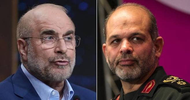 갈리바프 의장(왼쪽)과 바히디 사령관/EPA연합뉴스