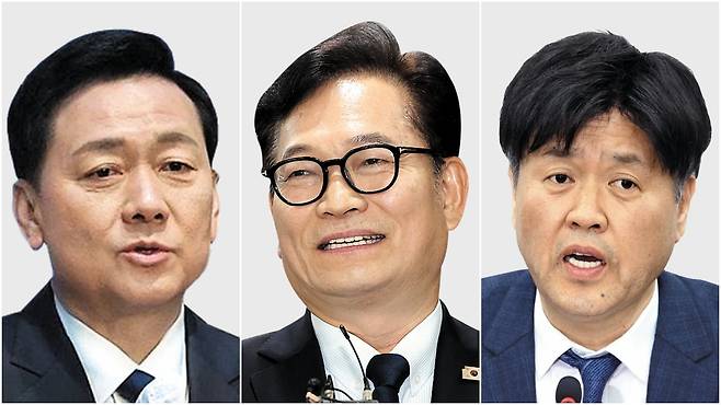 이광재 전 강원도지사, 송영길 전 더불어민주당 대표, 김용 전 민주연구원 부원장./뉴스1