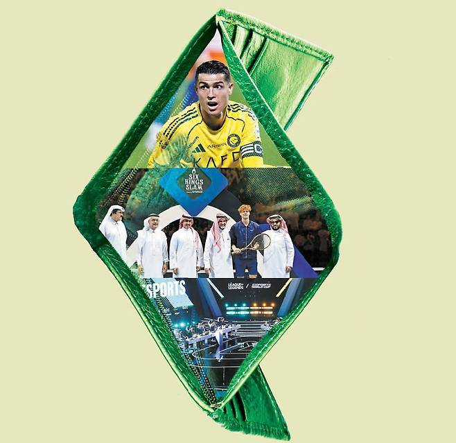 사우디 프로축구 알나스르 호날두, 사우디에서 열린 테니스대회에서 우승한 야닉 시너, 리야드에서 개최된 e스포츠 월드컵에 참가한 한국팀 젠지(위에서부터). [로이터·신화=연합뉴스]