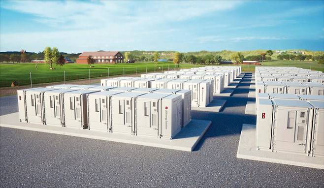 LG에너지솔루션의 전력망용 에너지저장장치(ESS) 배터리 컨테이너 제품. (LG에너지솔루션 제공)