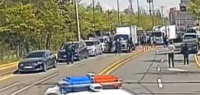 CU 진주물류센터 사고 CCTV 영상 [화물연대 제공. 재판매 및 DB 금지]