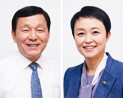 6·3 지방선거 안산시장에 도전하는 더불어 민주당 김철민 후보와 천영미 후보. /각 선거캠프 제공