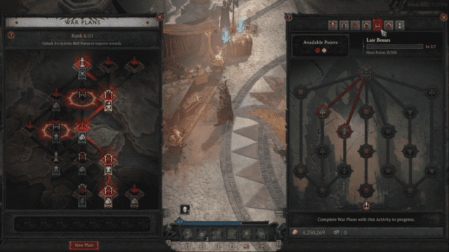 디아블로4 증오의 군주 '전쟁계획'. 이용자가 원하는 활동을 결정해 플레이 가능하다.