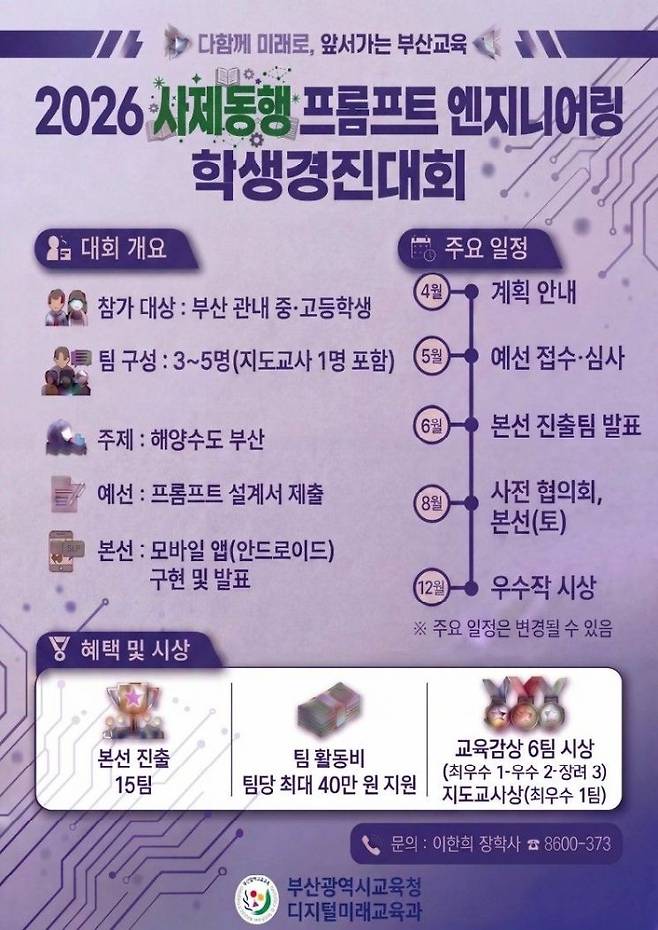부산교육청 ‘프롬프트 엔지니어링’ 학생경진대회 포스터.