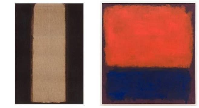 10월 개막하는 특별전 ‘RMXSFMOMA’에 전시되는 윤형근의 ‘블루 앰버’(왼쪽)와 마크 로스코의 ‘No.14, 1960’. 
샌프란시스코 현대미술관 제공