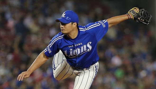 2013시즌 공을 던지는 삼성 시절의 오승환. 연합뉴스