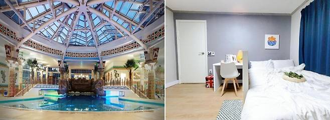 의정부 아일랜드캐슬 호텔&워터파크(왼쪽)와 스테이132(오른쪽)