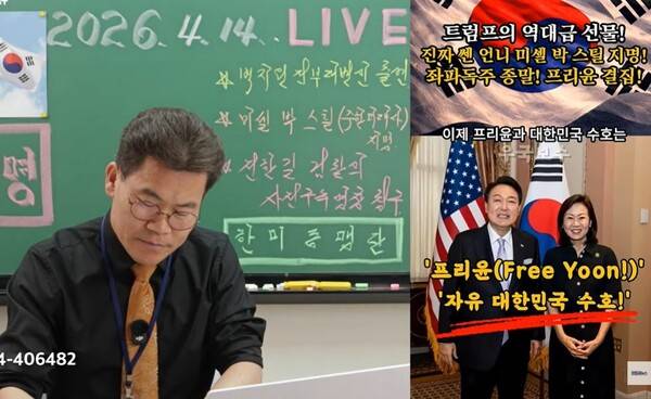 전한길 씨가 14일 유튜브 방송에서&nbsp;미셸 박 스틸&nbsp;주한미국대사 내정자에 대해 이야기하고 있다.&nbsp;전한길뉴스 화면 갈무리