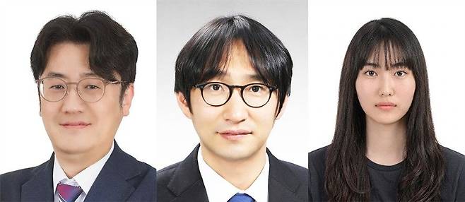 왼쪽부터 교신저자 한양대 ERICA 조국영 교수, 공주대 윤수근 교수, 제1저자 한양대 ERICA 임은빈 석사과정생