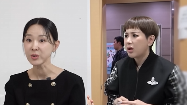 이지혜·서인영. 유튜브 채널 ‘개과천선 서인영’ 영상 캡처.