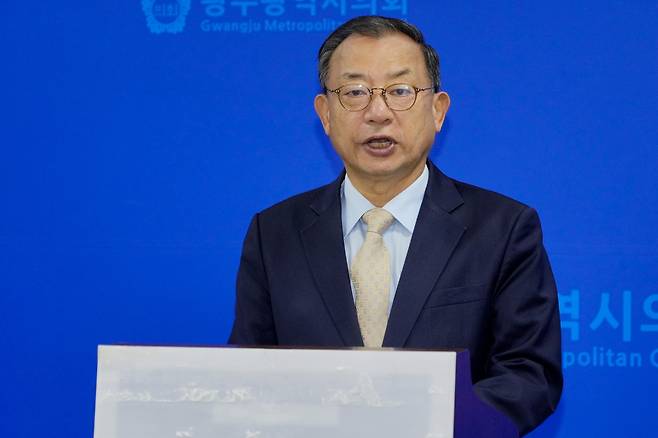 이정현 국힘 전남광주특별시장 예비후보, 기자회견 [독자제공. 재판매 및 DB 금지]