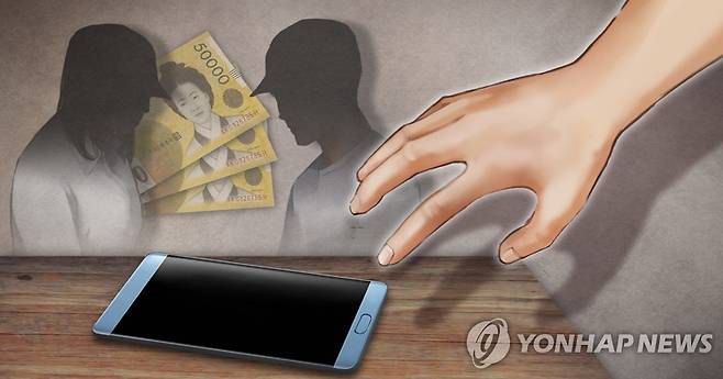 휴대전화 대출 [이태호, 정연주 제작] 사진합성·일러스트