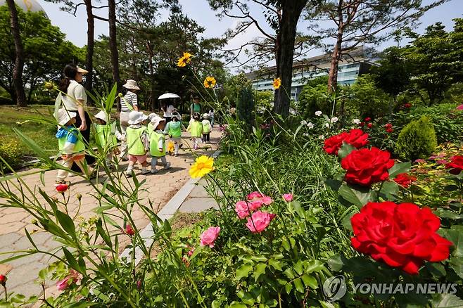 여의도공원 소풍 나온 어린이들 [연합뉴스 자료사진] ※ 기사와 직접 연관이 없는 사진입니다.