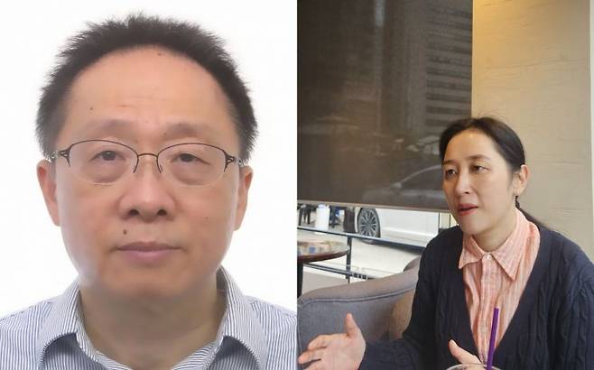 천야오퉁 대만 밍촨대 교수(왼쪽)와 왕수봉 아주대 경영학과 교수.