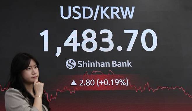 서울 중구 신한은행 본점 딜링룸 현황판에 원·달러 환율이 표시되고 있다.ⓒ신한은행 제공