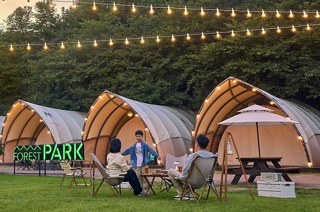 숲속 캠핑 분위기와 피크닉의 감성을 동시에 즐길 수 있는 워커힐 포레스트 파크 워커힐호텔 제공