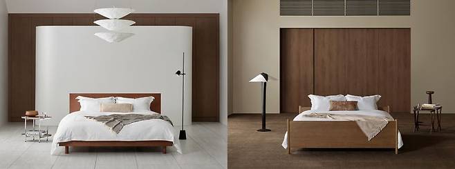 로봇청소기 활용에 용이한 시몬스의 프레임 '테피'와 '르벨르'. 시몬스 제공.