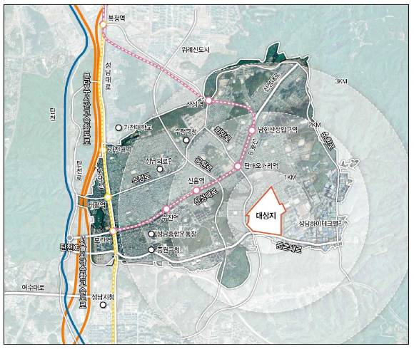 성남 상대원3구역 재개발 사업 위치도. [사진=한국토지주택공사(LH)]