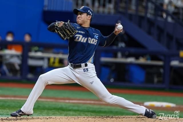 구창모가 23일 키움전에서 공을 뿌리고 있다. 사진=NC 제공