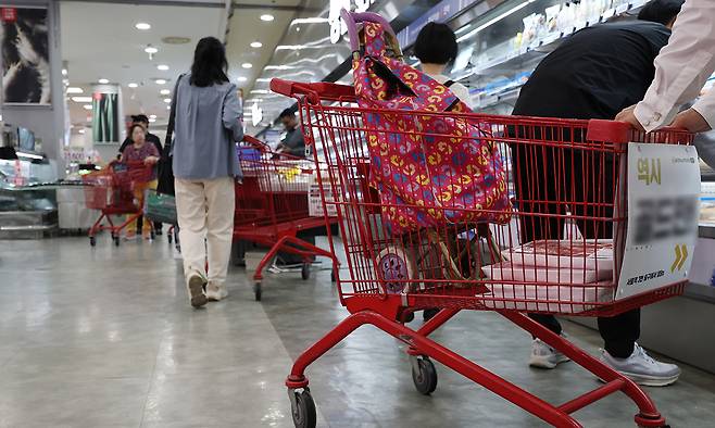 서울 한 대형마트에서 시민들이 장을 보고 있다. 연합뉴스