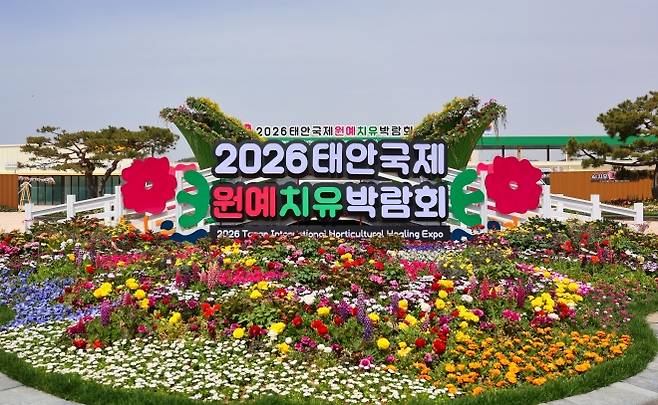 25일 개막하는 충남 태안국제원예치유박람회장에 꽃들이 피어 있다. 태안국제원예치유박람회 조직위원회 제공