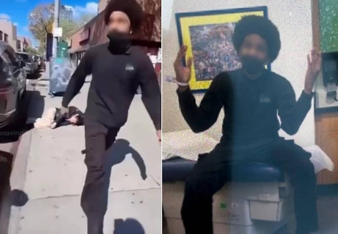 뉴욕 이스트할렘에서 여학생을 폭행한 혐의를 받는 10대 소년의 모습. 현지 경찰은 이 소년이 전화번호 제공을 거절한 여학생을 바닥에 내던지고 머리를 밟은 혐의로 체포됐다고 밝혔다. 사진=인스타그램 @coronavirusny·뉴욕포스트 캡처